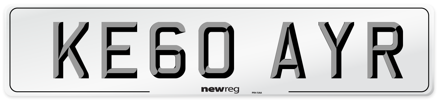 KE60 AYR Number Plate from New Reg